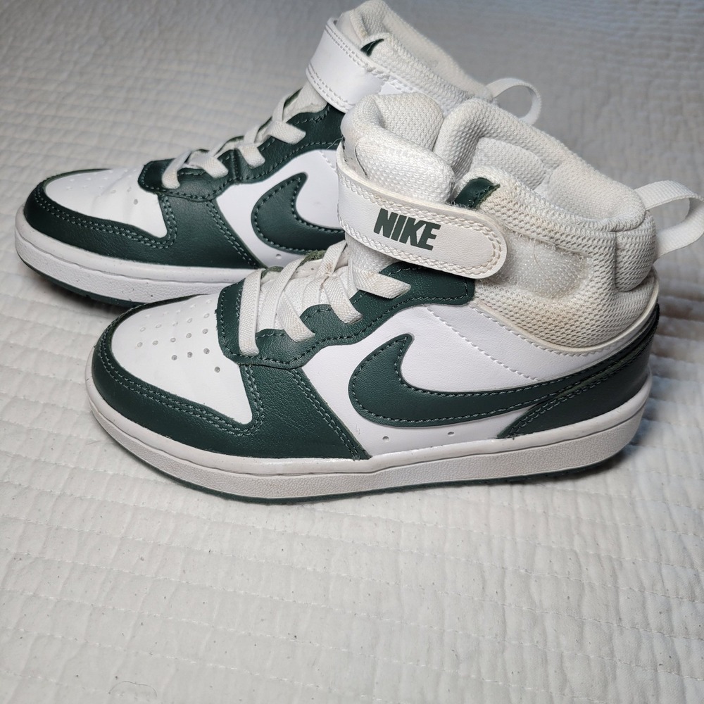 Nike Court‎ Borough Mid 2 Kids Shoes White Pro Green CD7783-119 Size 12C NWOT